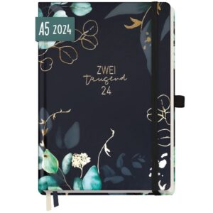 Wochen-Notiz-Timer 2024 / A5 / Mondscheinblüten / von Häfft