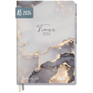 Häfft-Timer 2024  - Jugendkalender / A5 / Grey Marble