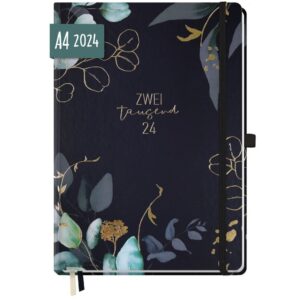 Wochen-Notiz-Timer Maxi 2024 / A4 / Mondscheinblüten / von Häfft