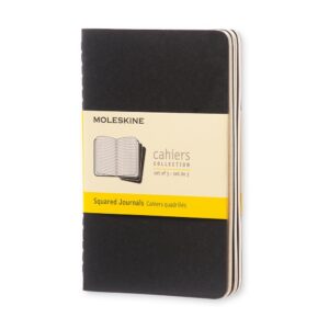 Moleskine Cahier Notizhefte 3er-Set / Pocket / A6 / kariert / schwarz