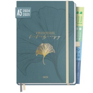 Chäff-Timer Premium 2024/2025 - 18 Monate / A5 / Blue Ginkgo / Häfft-Verlag
