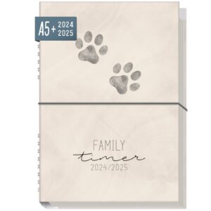 Family-Timer 2024/2025 - 18 Monate / Pfoten / Häfft-Verlag