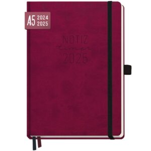 Wochen-Notiz-Timer Classic 2024/2025 / A5 / 18 Monate / Berry / Häfft-Verlag