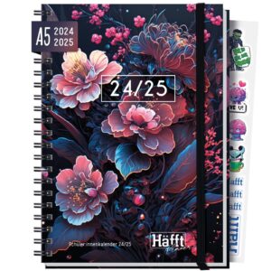 Häfft PLANER 2024/2025  / Premium - Schüler-Kalender / Dark Bloom / Häfft-Verlag