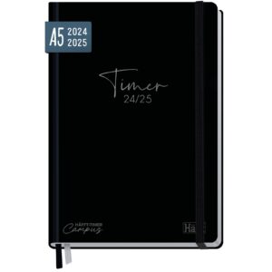 Campus Timer 2024/2025 / A5 / Studentenkalender / Black Edition / Häfft-Verlag