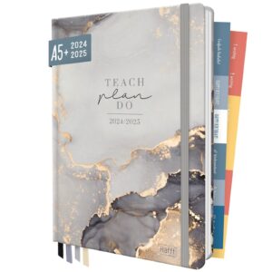 Lehrer-Planer 2024/2025 / A5+ / Grey Marble / Häfft-Verlag