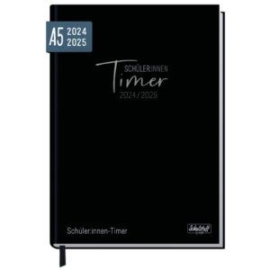 Schulstuff Schüler-Timer 2024/2025  / A5 / Black Edition / Häfft-Verlag