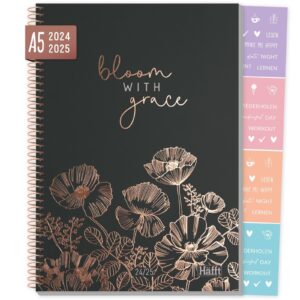 Häfft College-Timer 2024/2025 / A5 / Schülerkalender / Dark Poppy / Häfft-Verlag