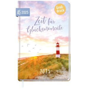 Großdruck-Kalender 2025 / Glücksmomente / Häfft-Verlag