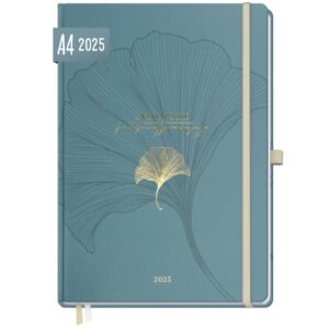 Wochen-Notiz-Timer Maxi 2025 / A4 / Blue Ginkgo / Häfft-Verlag