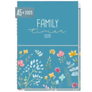 Family-Timer 2025 / 12 Monate / Happy Flower / Häfft-Verlag