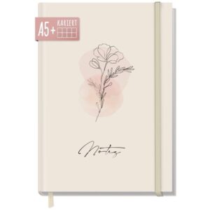 paper&you Notizbuch Classic A5 / kariert / Dainty Flower / Häfft-Verlag