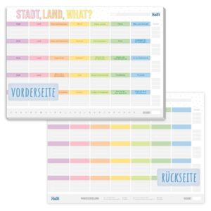 paper&you Spieleblock A4 / Stadt-Land-What? / vom Häfft-Verlag