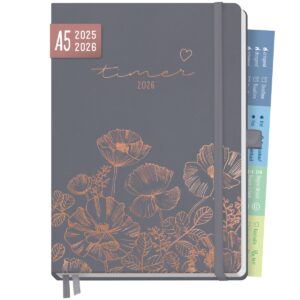 Chäff-Timer Premium 2025/2026 / 18 Monate / A5 / Poppy / Häfft-Verlag