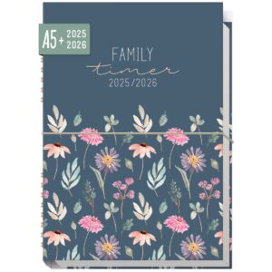 Family-Timer 2025/2026 / 18 Monate / Flying Flowers / Häfft Verlag