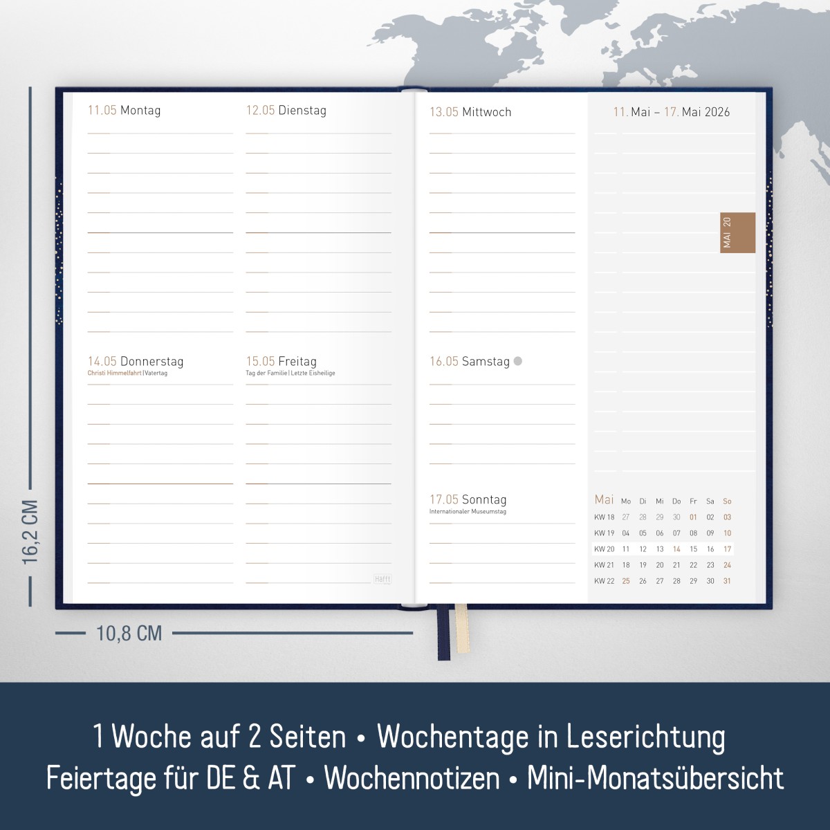 Chäff-Timer mini 2025/2026 / 18 Monate / A6+ / World Wide / Häfft-Verlag – Bild 3