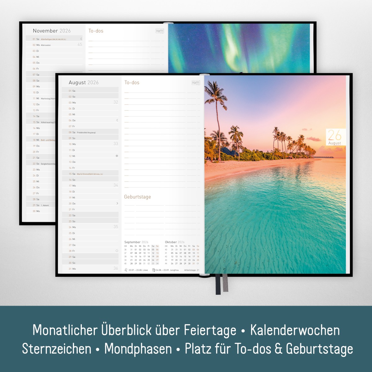 Chäff-Timer Classic 2025/2026 / 18 Monate / A5 / Black Edition / Häfft-Verlag – Bild 4