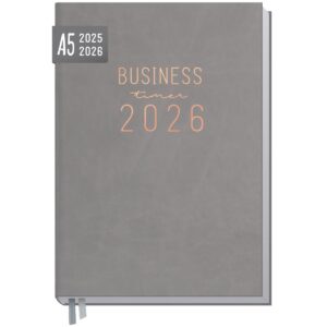 Business-Timer 2025/2026 / 18 Monate / Grau-Rosé / Häfft Verlag
