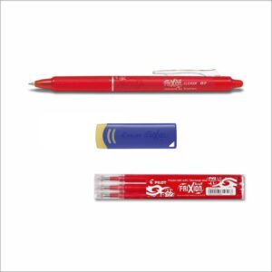 1 Pilot Frixion Clicker 0.7 Rot + 3 Ersatzminen 0.7 + Radierer