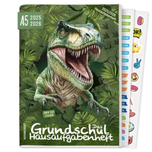 Das Grundschul-Hausaufgabenheft 2025/2026 / A5 / Dino / Häfft-Verlag