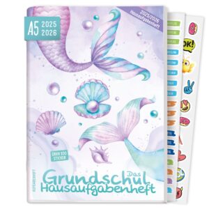 Das Grundschul-Hausaufgabenheft 2025/2026 / A5 / Meerjungfrau / Häfft-Verlag