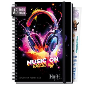 Häfft PLANER 2025/2026 / Premium - Schüler-Kalender / Music on