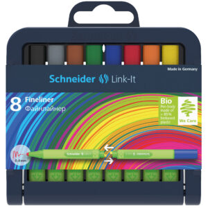 Schneider Link-IT Fineliner Box mit 8 Farben