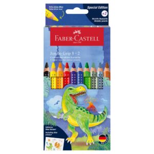 Faber-Castell Jumbo GRIP Buntstifte - Edition Dino - 8+2 Kartonetui