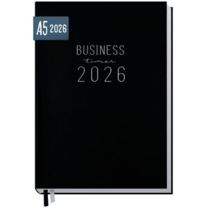 Business-Timer 2026 / A5 / Schwarz / Häfft-Verlag