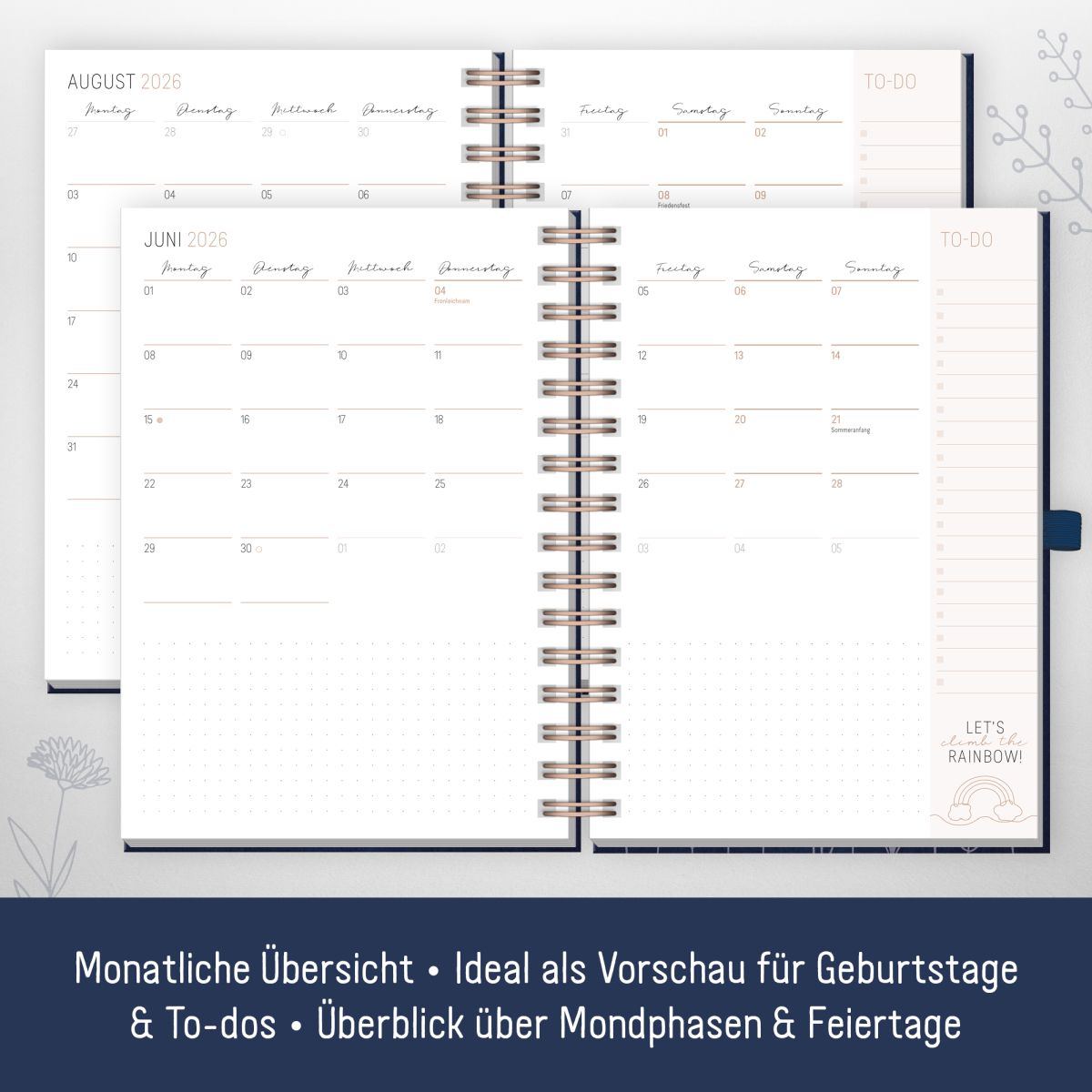 Lieblings-Timer Deluxe 2026 / A5 / Fine Flowers night blue / Häfft-Verlag – Bild 4