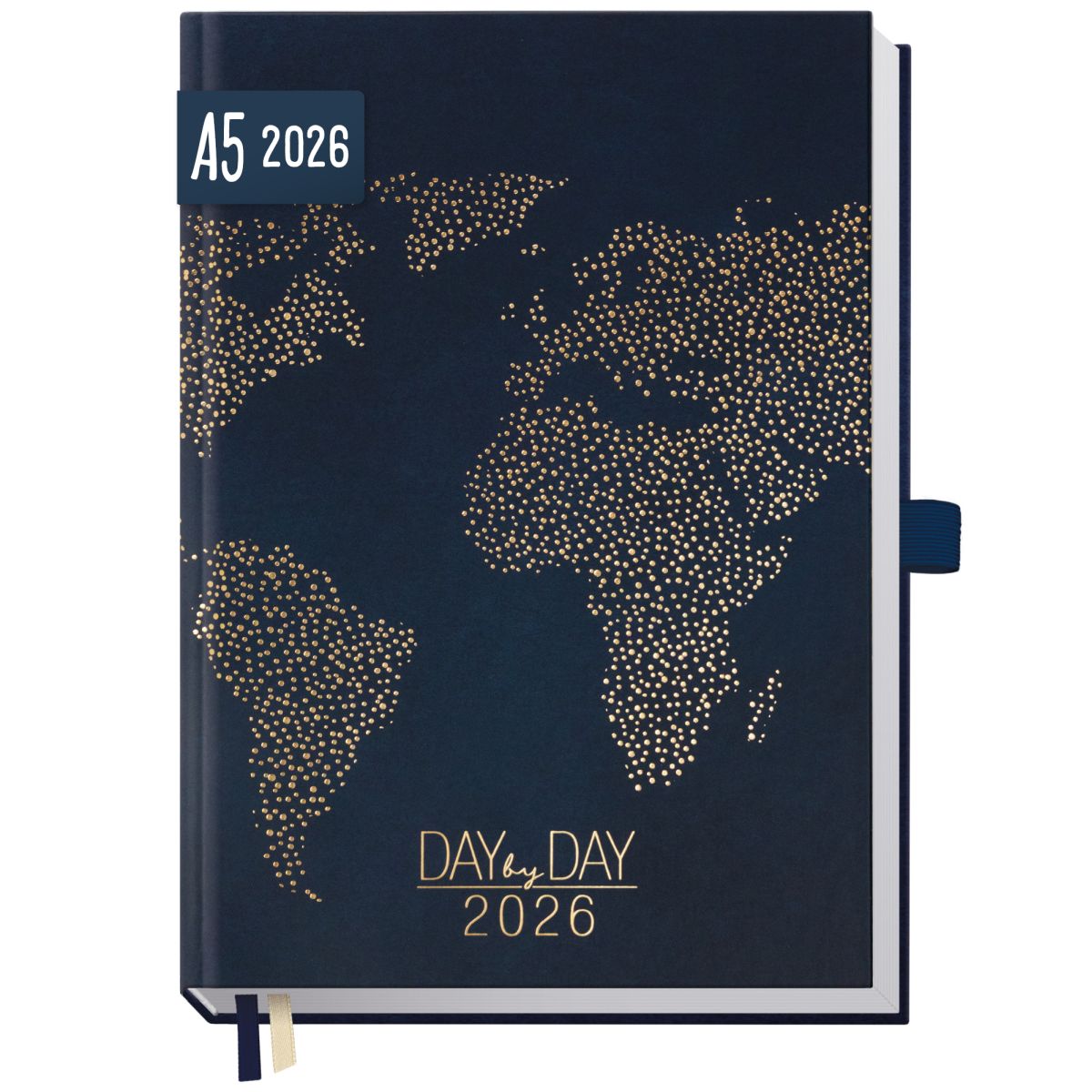 Organizer Day by Day 2026 - 1 Tag/Seite / A5 / World Wide / Häfft-Verlag