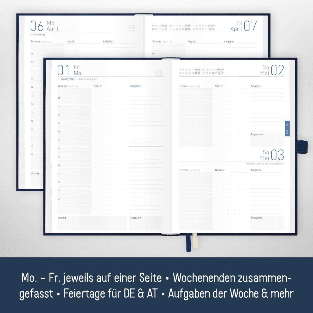 Organizer Day by Day 2026 - 1 Tag/Seite / A5 / World Wide / Häfft-Verlag – Bild 3