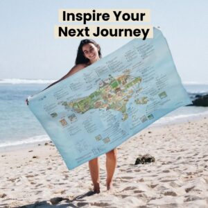 Awesome Maps Strandtuch / Badetuch "Bali Illustrated" (155x90cm)