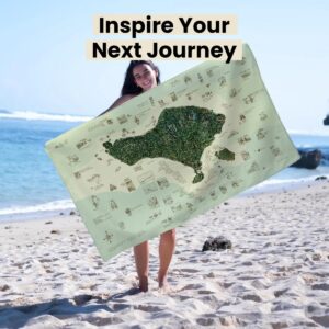 Awesome Maps Strandtuch / Badetuch "Surftrip Bali" (155x90cm)