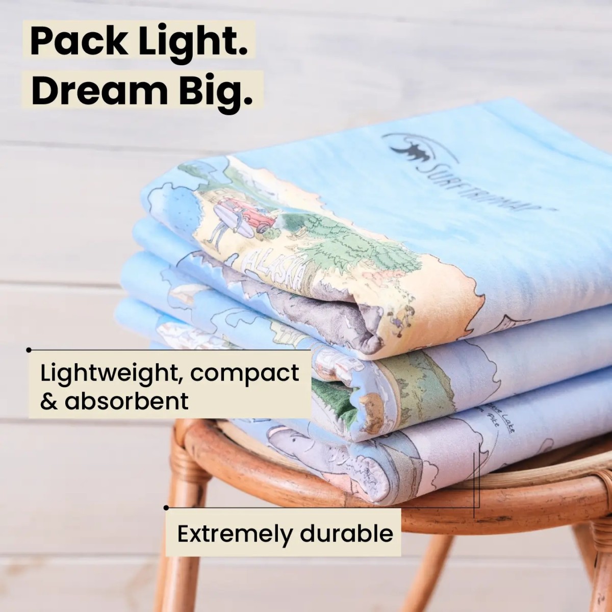 Awesome Maps Strandtuch / Badetuch "Surftrip Bali" (155x90cm) – Bild 7