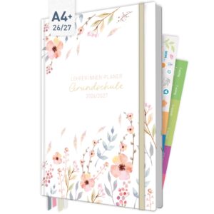 Häfft Lehrer-Planer Grundschule Maxi 2026/2027 / A4+ / Sweet Flowers
