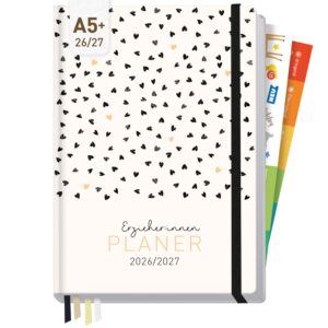 Häfft Erzieher-Planer 2026/2027 / A5+ / Golden Hearts
