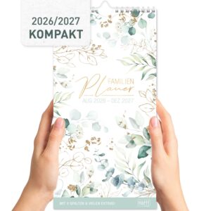 Familienplaner 4-spaltig 2026/2027 / 17 Monate / Blattgold /  Häfft-Verlag