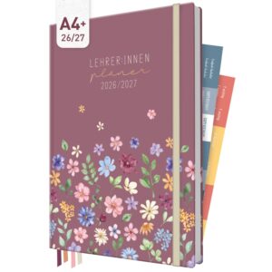 Häfft Lehrer-Planer 2026/2027 / A4+ / Berry Blossoms