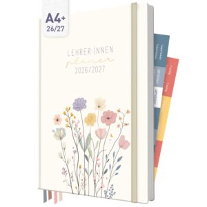 Häfft Lehrer-Planer 2026/2027 / A4+ / Flower Joy
